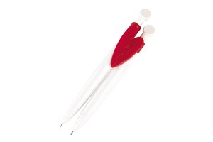 Ballpoint pen set "Valentine" with 2 ballpoint pens, a heart-shaped clip for attaching the pens, blue ink