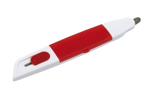 Staple remover "Desk talent" with integrated knife and self-adhesive labels