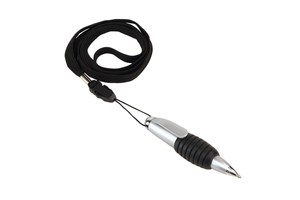 Ballpoint pen "Twister" with a coloured grip area and key chain