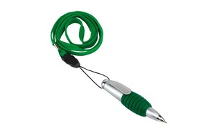 Ballpoint pen "Twister" with a coloured grip area and key chain