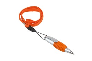 Ballpoint pen "Twister" with a coloured grip area and key chain