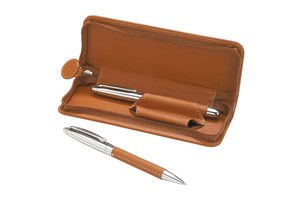 Pen set "Vici" packed in a zip case with decorative seam