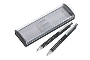 Writing set "Preston" consists of ballpoint pen (black ink) and pencil, packed in a case
