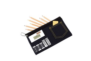 Pencil bag "School days" with 8-digit dual power calculator
