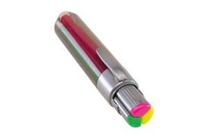 Text marker "Revolve" with 3 coloured markers, yellow, green and pink