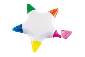 Highlighter "Star" with 5 colours and a transparent middle section