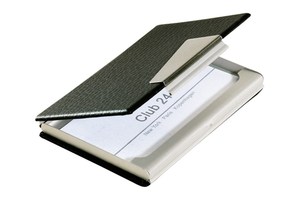 Business card holder "Leave a mark" with S/S plate