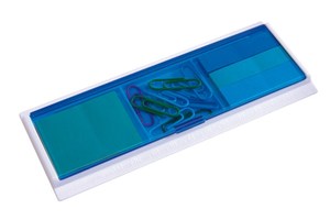 Ruler "Cool": 2 compartments with 4 self-adhesive labels, 1 compartment for paper clips
